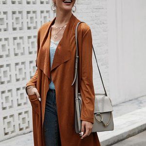 Cognac Cascades Trench Coat